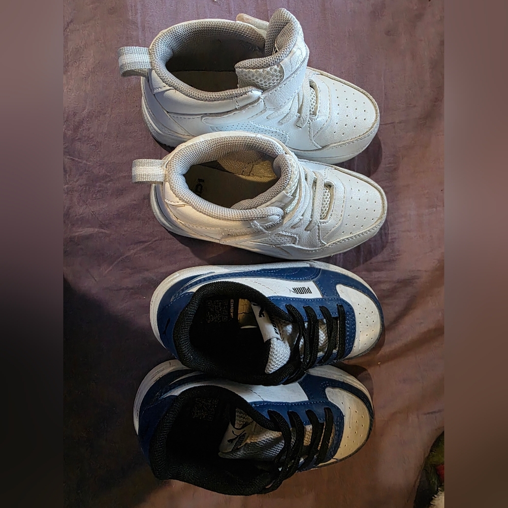 Kids White and Blue Sneakers 2 Pairs
